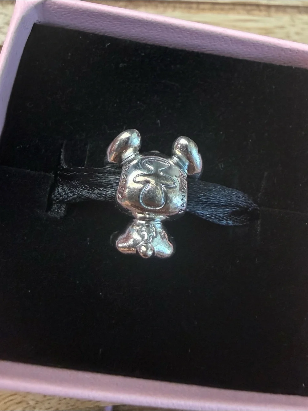 Pandora Disney Stitch Charm Sterling Silver Pink Enamel Box